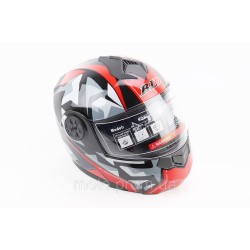 Шлем модуляр, закрытый с откидным подбородком+откидные очки BLD-159 L (59-60см), ЧЕРНО-КРАСНЫЙ Шлем модуляр, закрытый с откидным подбородком+откидные очки BLD-159 L (59-60см), ЧЕРНО-КРАСНЫЙ