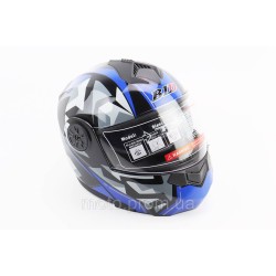 Шлем модуляр, закрытый с откидным подбородком+откидные очки BLD-159 L (59-60см), ЧЕРНО-СИНИЙ Шлем модуляр, закрытый с откидным подбородком+откидные очки BLD-159 L (59-60см), ЧЕРНО-СИНИЙ