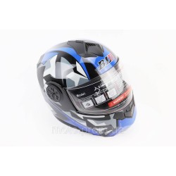 Шлем модуляр, закрытый с откидным подбородком+откидные очки BLD-159 S (55-56см), ЧЕРНО-СИНИЙ Шлем модуляр, закрытый с откидным подбородком+откидные очки BLD-159 S (55-56см), ЧЕРНО-СИНИЙ