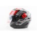 Шлем открытый+откидные очки BLD-708 S (55-56см), ЧЕРНО-КРАСНЫЙ 