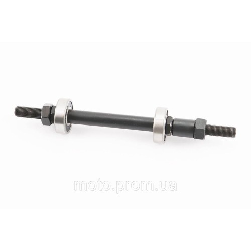 Ось задняя MTB M10х185мм в сборе, пром-подшипники 6200 2RS, под гайку, чёрная