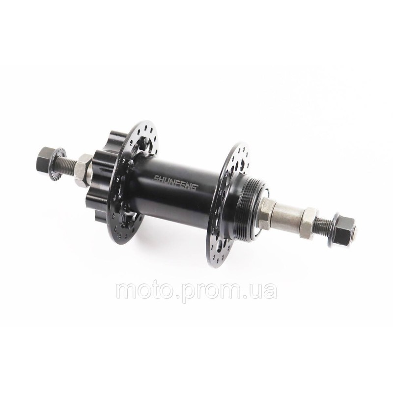 Втулка задня MTB 14Gx36H під вільнобіг, Disk-brake, кріпл. гайка чорна SF-HB25R