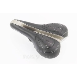 Сидіння MTB 265x160мм з гелевими вставками, чорно-сіре CROSSRIDE BSK-N31