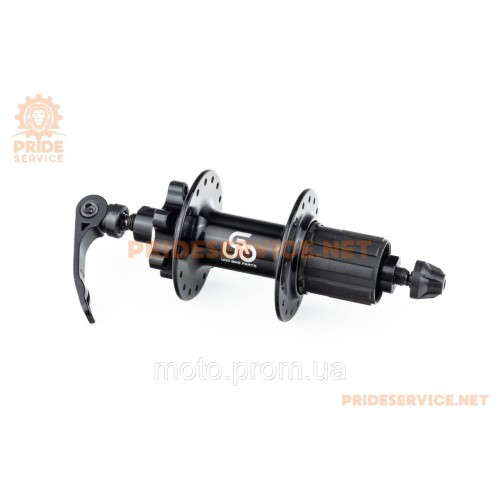 Втулка задня MTB алюмінієва 14Gx32H під касету 8-11зв, Disk-brake, 2 пром-підшипники 6200 2RS, кріпл. ексцентрик, чорна U-B12RQR