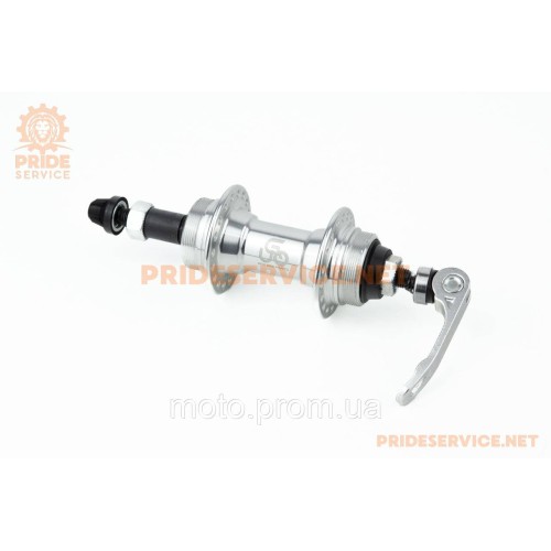 Втулка задня MTB алюмінієва 14Gx36H під вільнобіг, Disk-brake (різьба), 2 пром-підшипники 6200 2RS, кріпл. ексцентрик, U-B23RQR