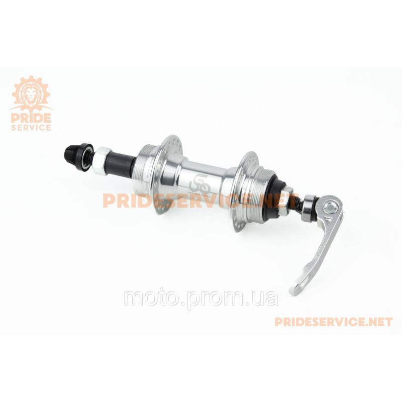 Втулка задня MTB алюмінієва 14Gx36H під вільнобіг, Disk-brake (різьба), 2 пром-підшипники 6200 2RS, кріпл. ексцентрик, U-B23RQR