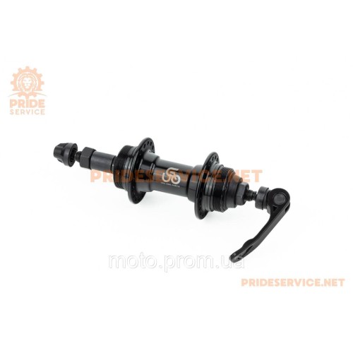 Втулка задня MTB алюмінієва 14Gx36H під вільнобіг, Disk-brake (різьба), 2 пром-підшипники 6200 2RS, кріпл. ексцентрик, чорна