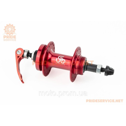 Втулка задня MTB алюмінієва 14Gx36H під вільнобіг, Disk-brake, 2 пром-підшипники 6200 2RS, кріпл. ексцентрик, червона U-B07RHQ