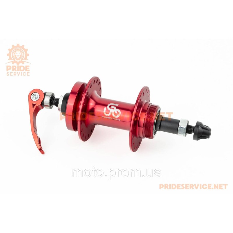 Втулка задня MTB алюмінієва 14Gx36H під вільнобіг, Disk-brake, 2 пром-підшипники 6200 2RS, кріпл. ексцентрик, червона U-B07RHQ