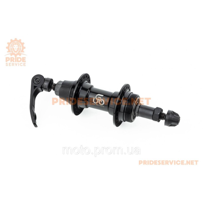 Втулка задня MTB алюмінієва 14Gx36H під вільнобіг, V-brake, 2 пром-підшипники 6200 2RS, кріпл. ексцентрик, чорна U-B03RQR