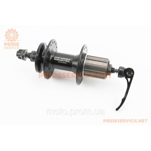 Втулка задня MTB алюмінієва 14Gx36H під касету 8-10зв, Disk-brake, 2 пром-підшипники 6000 2RS, кріпл. ексцентрик, чорна D762TSBT