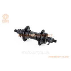 Втулка передняя MTB алюминиевая 14Gx36H, Disk-brake (резьба), 2 пром-подшипники 6200 2RS, крепл. гайка, чёрная