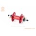 Втулка передняя MTB алюминиевая 14Gx36H, Disk-brake, 2 пром-подшипники 6200 2RS, крепл. гайка, красная U-B07F