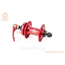 Втулка передня MTB алюмінієва 14Gx36H, Disk-brake, 2 пром-підшипники 6200 2RS, кріпл. ексцентрик, червона U-B07FQR Втулка передня MTB алюмінієва 14Gx36H, Disk-brake, 2 пром-підшипники 6200 2RS, кріпл. ексцентрик, червона U-B07FQR
