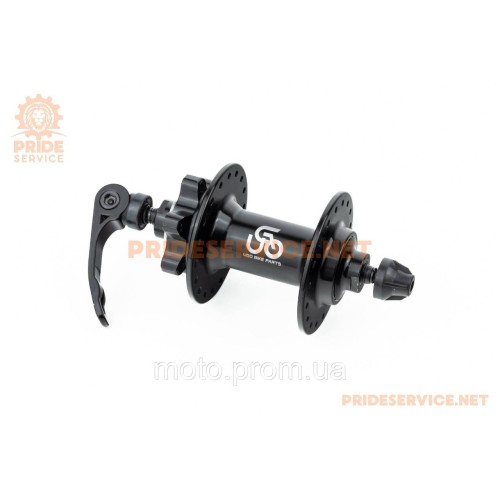 Втулка передня MTB алюмінієва 14Gx36H, Disk-brake, 2 пром-підшипники 6200 2RS, кріпл. ексцентрик, чорна U-B12FQR