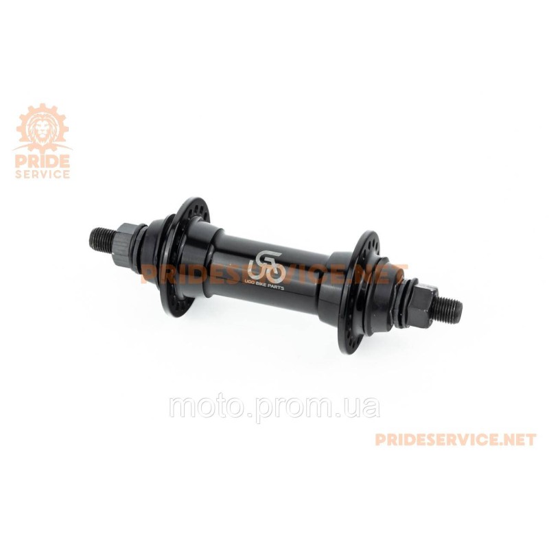 Втулка передня MTB алюмінієва 14Gx36H, V-brake, 2 пром-підшипники 6000 2RS, кріпл. гайка, чорна U-B01F