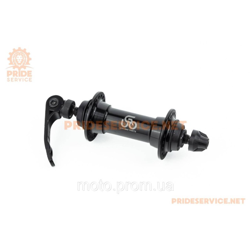 Втулка передняя MTB алюминиевая 14Gx36H, V-brake, 2 пром-подшипники 6000 2RS, крепл. эксцентрик, чёрная