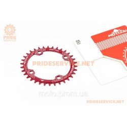 Зірка передня MTB (Oval) Narrow Wide 34Т (BCD:104мм), алюмінієва, червона Зірка передня MTB (Oval) Narrow Wide 34Т (BCD:104мм), алюмінієва, червона