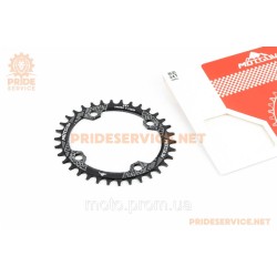 Зірка передня MTB (Oval) Narrow Wide 34Т (BCD:104мм), алюмінієва, чорна Зірка передня MTB (Oval) Narrow Wide 34Т (BCD:104мм), алюмінієва, чорна