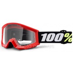 Маска кросова підліткова 100% STRATA MINI Goggle Red - Clear Lens, Clear Lens Маска кросова підліткова 100% STRATA MINI Goggle Red - Clear Lens, Clear Lens