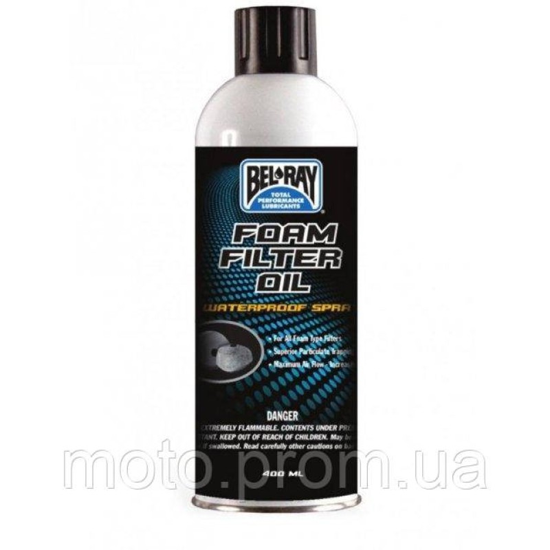BEL-RAY Foam Filter Oil Spray 400мл масло повітряного фільтра