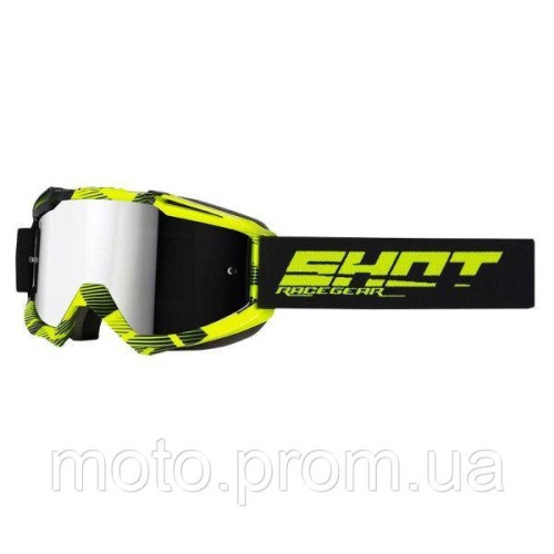 Маска кросова SHOT RACING IRIS JET BLACK YELLOW