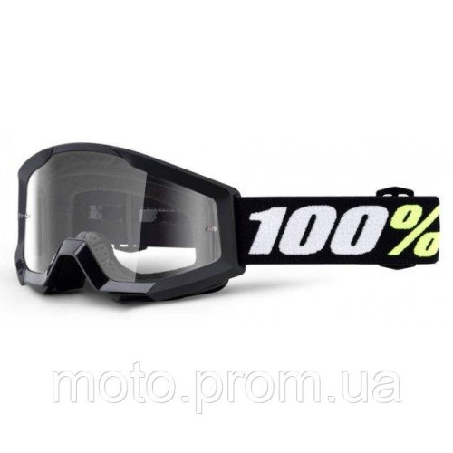 Мотоочки детские 100% STRATA MINI Goggle Black - Clear Lens