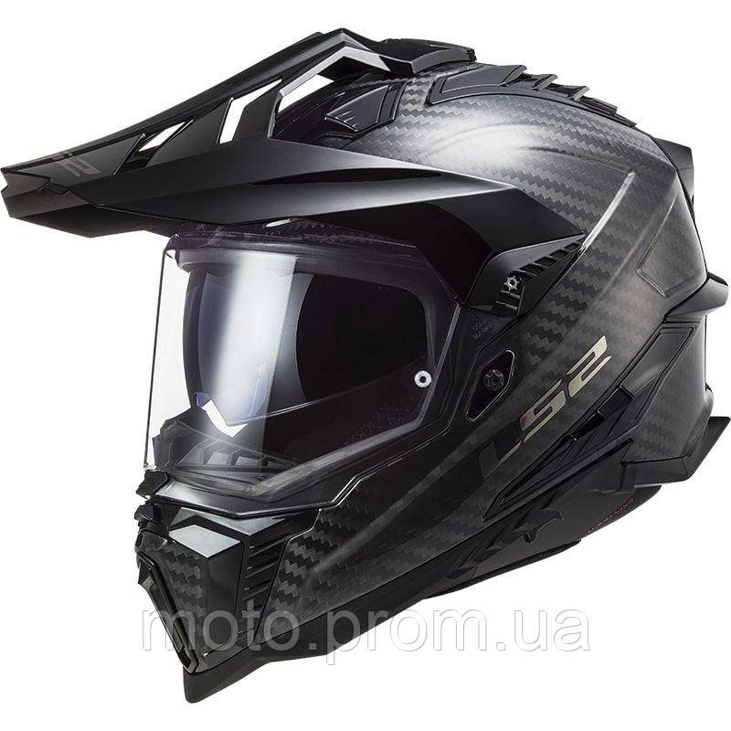 Мотошлем LS2 MX701 Explorer Solid Gloss Carbon XXXL