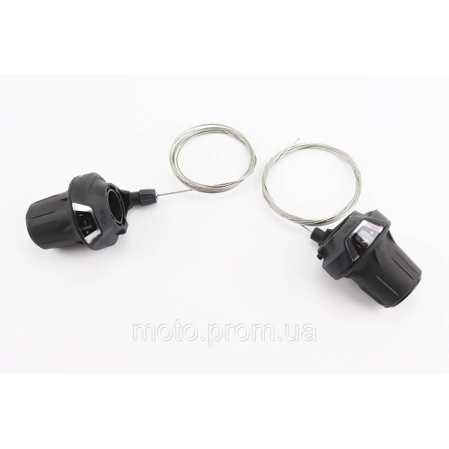 Переключатели (грипшифт) 3x7 скоростей, чёрные SL-RV300