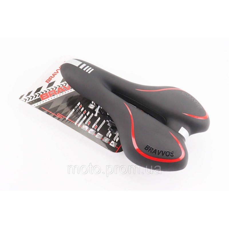 Сидіння MTB 270x160мм, чорно-червоне YF-1034