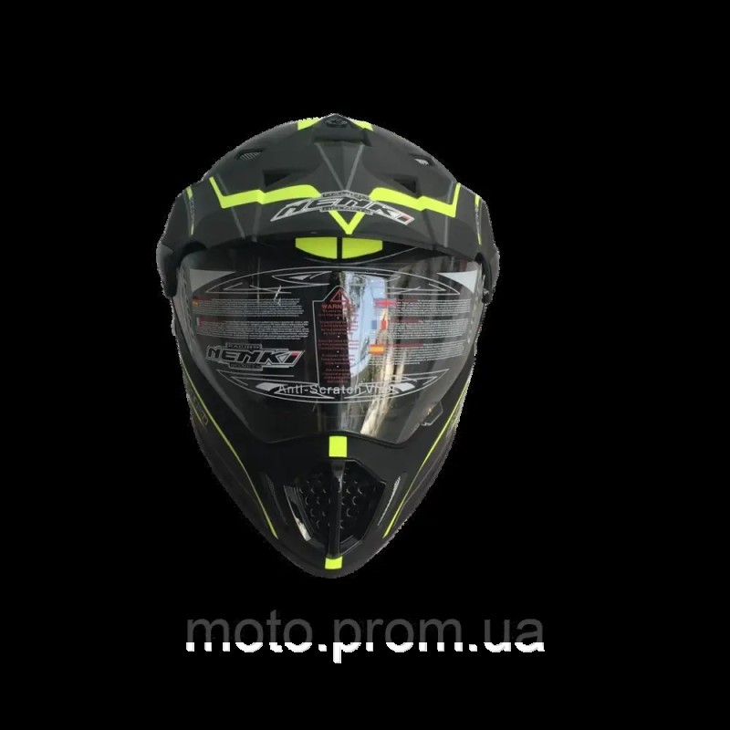 Шлем (мотард) Nenki MX-310, Matte Black Yellow (L)