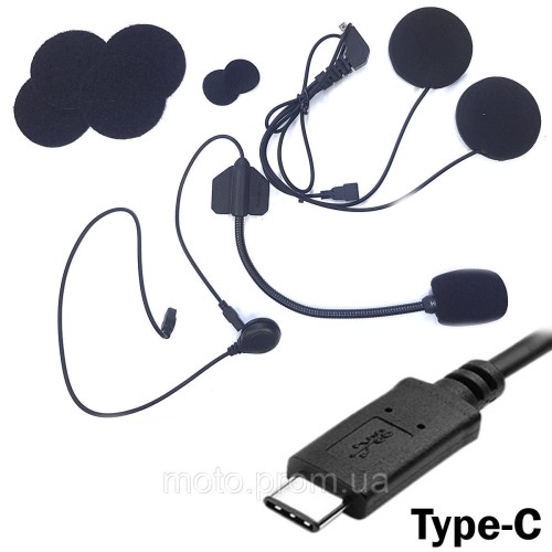 Наушники-микрофон T-Max, T-Com громкие, 2 микрофона Type-C