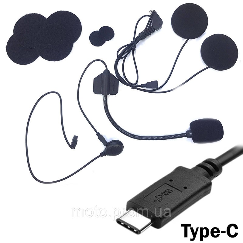Наушники-микрофон T-Max, T-Com громкие, 2 микрофона Type-C
