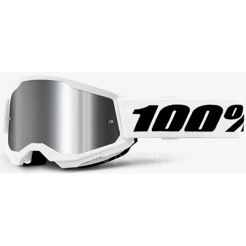 Дитячі окуляри 100% STRATA 2 Youth White - Mirror Silver Lens, Mirror Lens