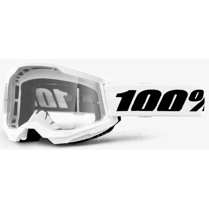 Окуляри 100% STRATA 2 White - Clear Lens, Clear Lens