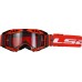 LS2 Aura Enduro Series Goggle Black Red with Clear Visor
