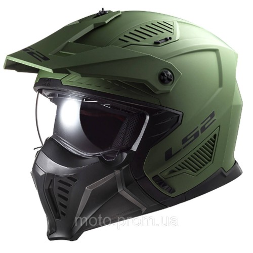 Мотошлем LS2 OF606 Drifter Solid Matt Military Green ECE2206 M