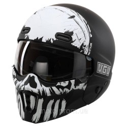 Мотошолом WM EXO Combat Skull Black White Matt M Мотошолом WM EXO Combat Skull Black White Matt M