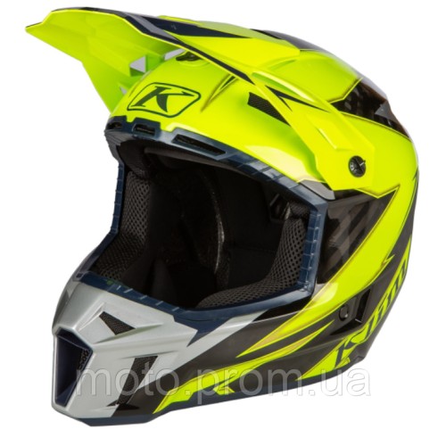 Мотошолом KLIM F3 Carbon Off-Road ECE MD Lightning Hi-Vis