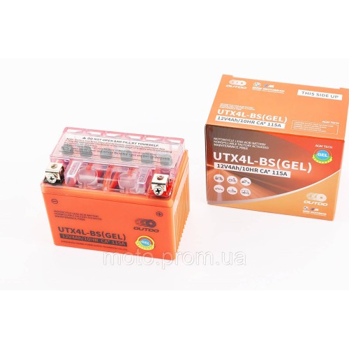 Акумулятор 12V4Ah UTX4L-BS GEL (L113 * W70 * H85mm)
