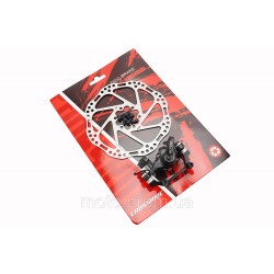 Гальмо Disk-brake заднє (F180/R160мм)+диск 160мм, кріпл. 6 болтів, чорне DSC310 Гальмо Disk-brake заднє (F180/R160мм)+диск 160мм, кріпл. 6 болтів, чорне DSC310
