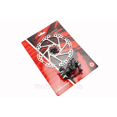 Гальмо Disk-brake заднє (F180/R160мм)+диск 160мм, кріпл. 6 болтів, чорне DSC310