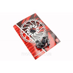 Гальмо Disk-brake переднє (F180/R160мм)+диск 180мм, кріпл. 6 болтів, чорне DSC710 Гальмо Disk-brake переднє (F180/R160мм)+диск 180мм, кріпл. 6 болтів, чорне DSC710