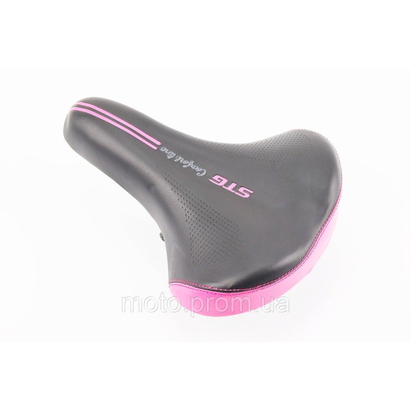 Сиденье MTB 250x180мм, чёрно-розовое VD850B