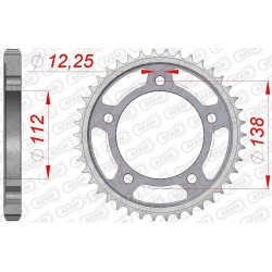 Зірка AFAM 530 Steel Chainwheel - Honda [Silver], 40z