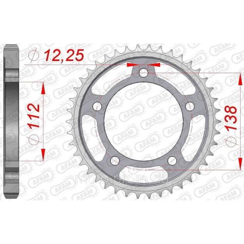Зірка AFAM 530 Steel Chainwheel - Honda [Silver], 40z