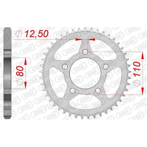 Зірка AFAM 525 Steel Chainwheel - Honda [Silver], 40z