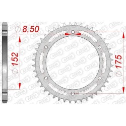 Зірка AFAM 520 Steel Chainwheel - Yamaha [Silver], 44z