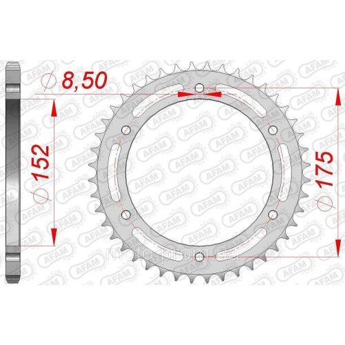 Зірка AFAM 520 Steel Chainwheel - Yamaha [Silver], 44z