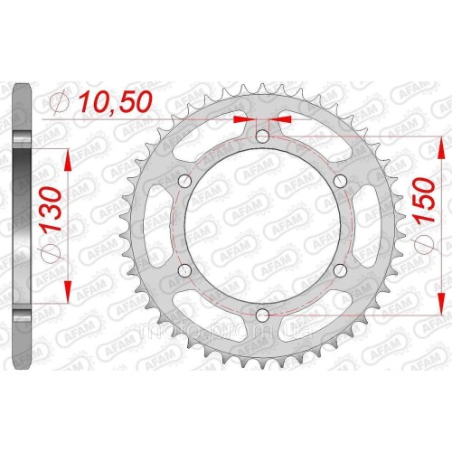 Зірка AFAM 520 Steel Chainwheel - Yamaha [Silver], 46z